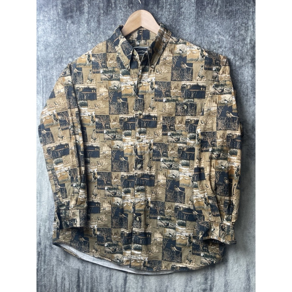 Field & Stream AOP Camo Long Sleeve Mens Large Shirt